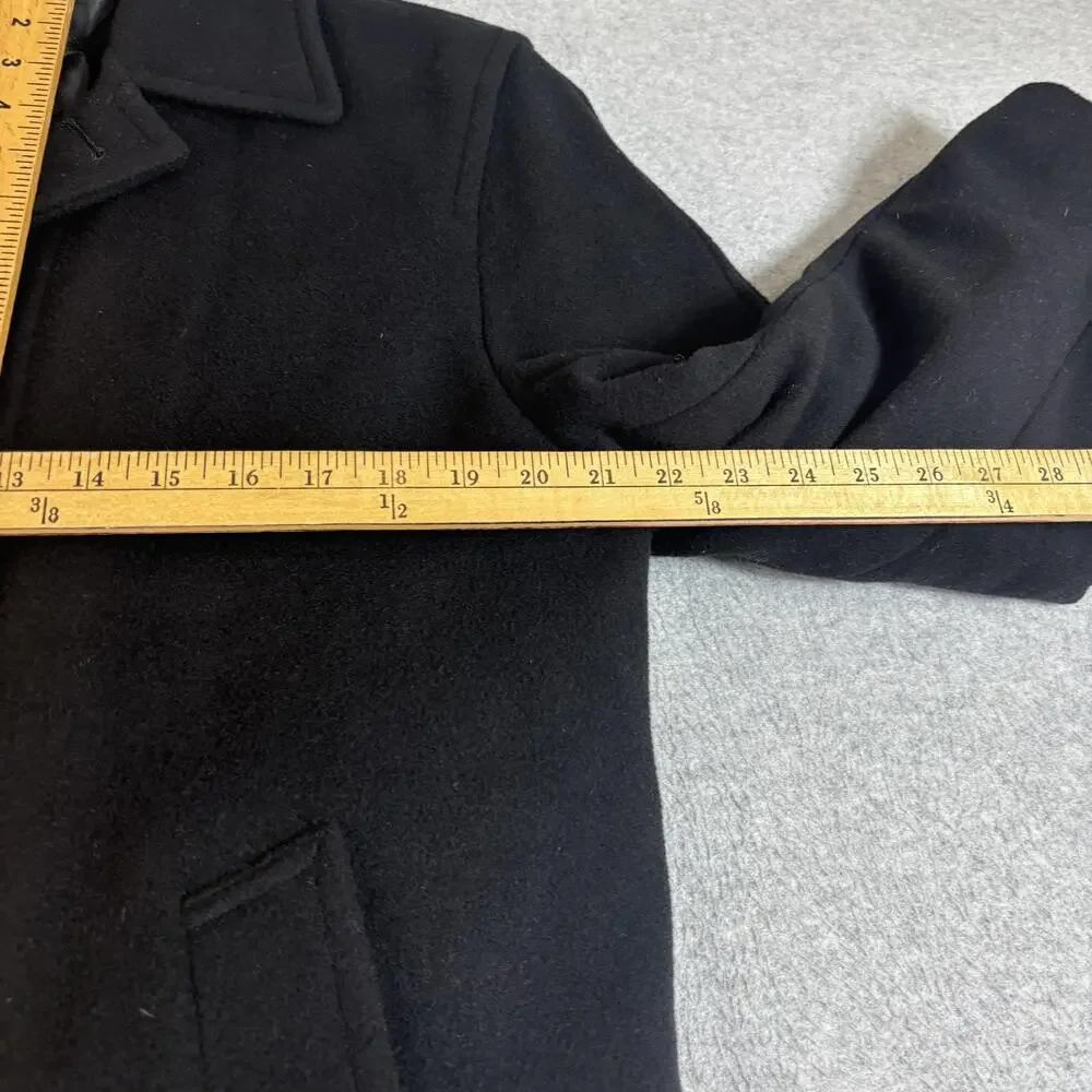 Lauren Ralph Lauren Coat Men 36 Short Black Cashmere Blend Heritage Academia Y2K